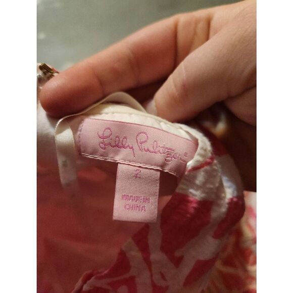 Lilly Pulitzer Hottie Pink Tinsley light my fire Dress sz 2 - Picture 3 of 6